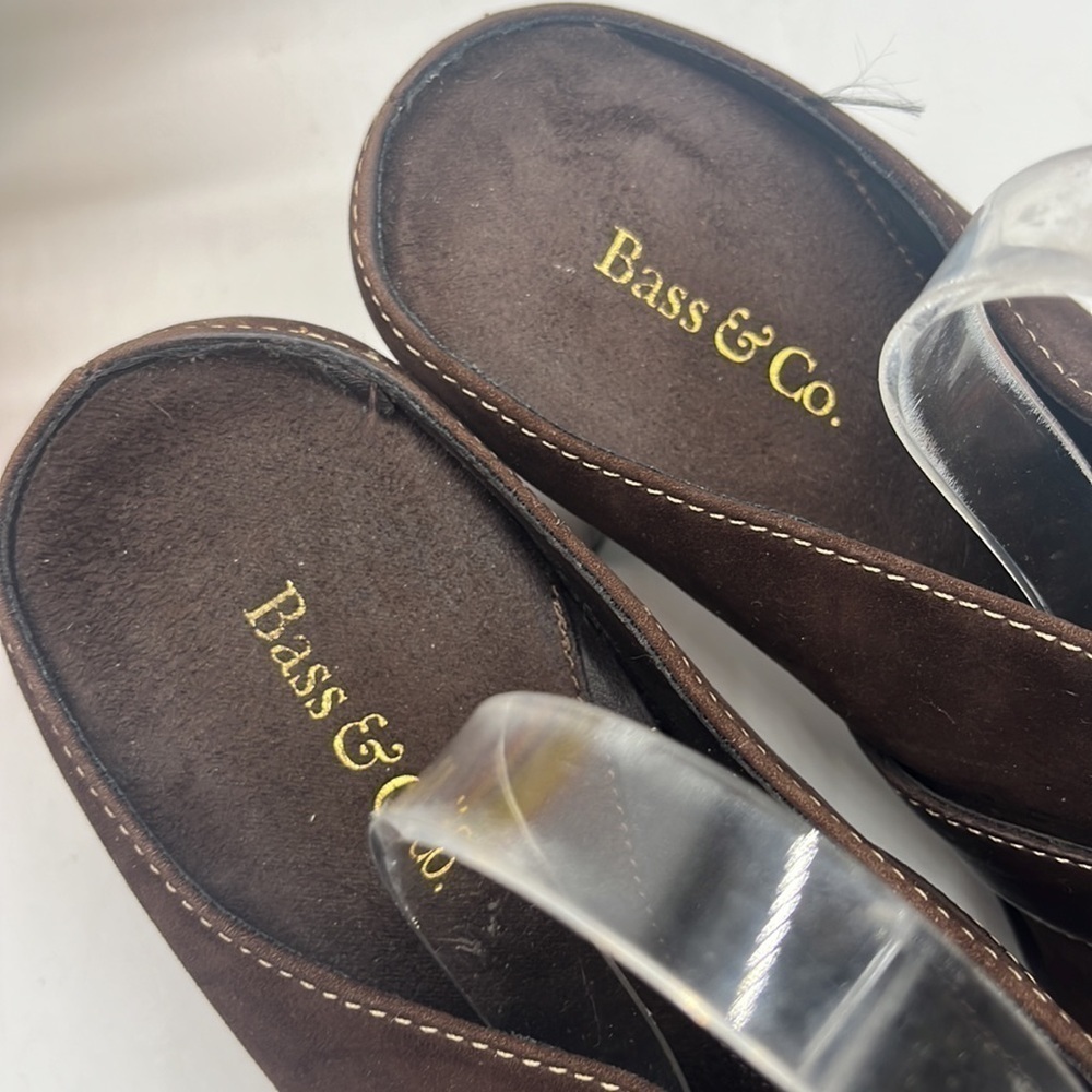 Bass & Co Brown Square Toe Mule Heels Size 9.5 CM4378 - Picture 2 of 8